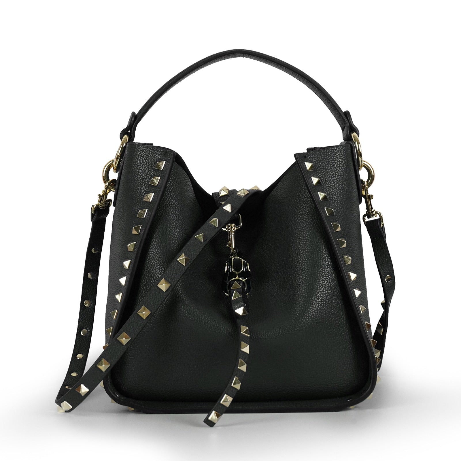Mini Sac à Main Soirée Femme Clouté Noir - Dimensions 7x6 Pouces, Chaîne Détachable, Neuf Avec étiquettes
