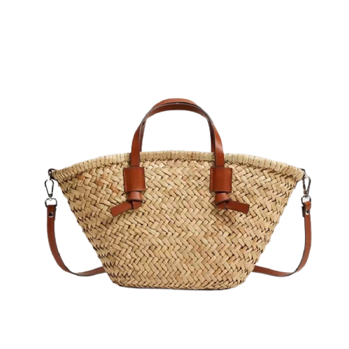 Sac à Main Cabas En Paille PALM LEAF MEXICO FIDEPAL - Modèle Vintage N3910 - Jaune - Occasion Collector