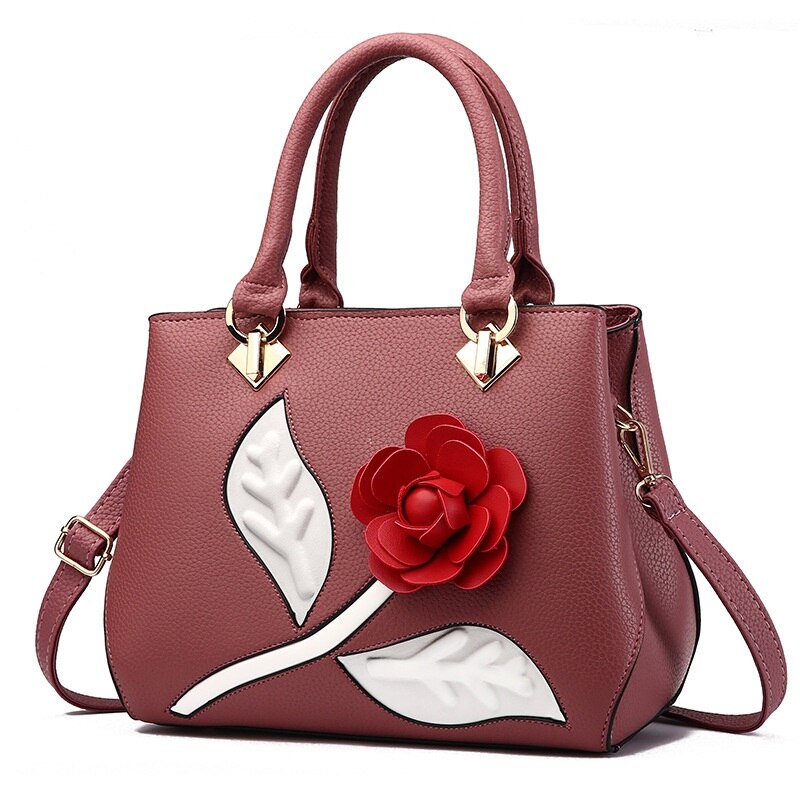 Petit sac à main fleur rose violet