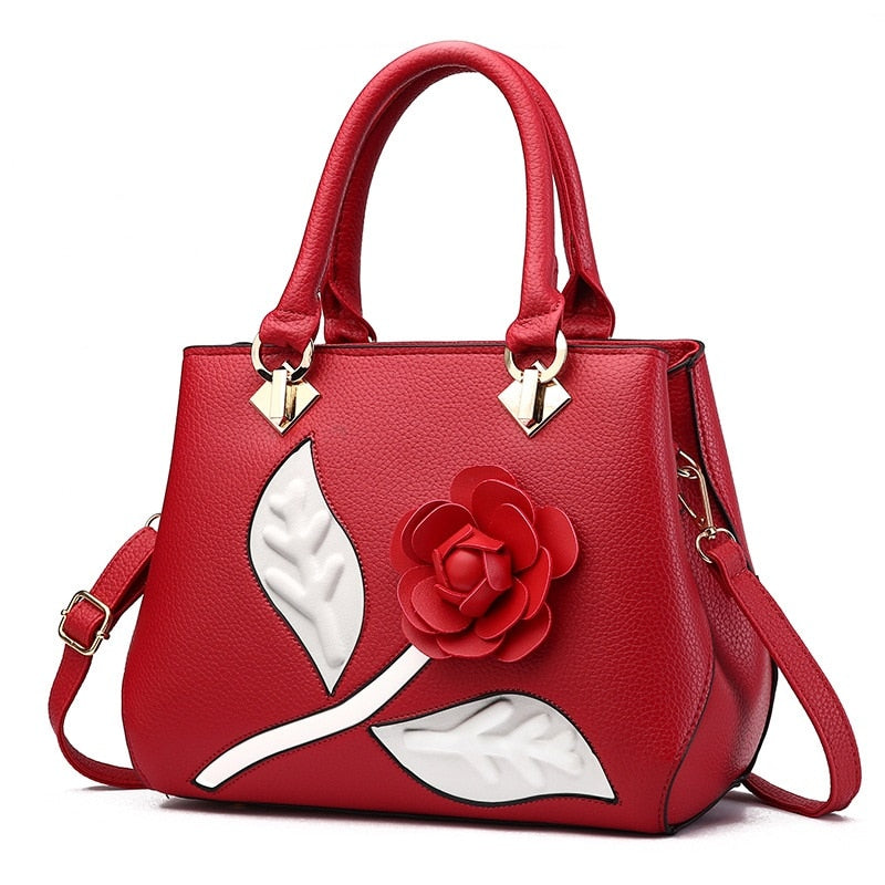 Petit sac à main fleur rose rouge