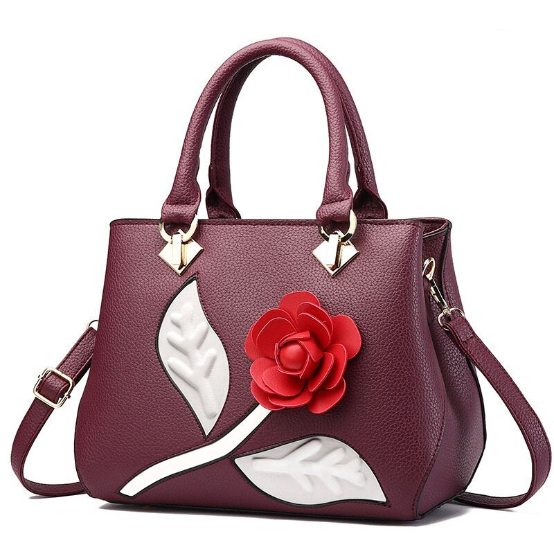 Petit sac à main fleur rose violet foncé