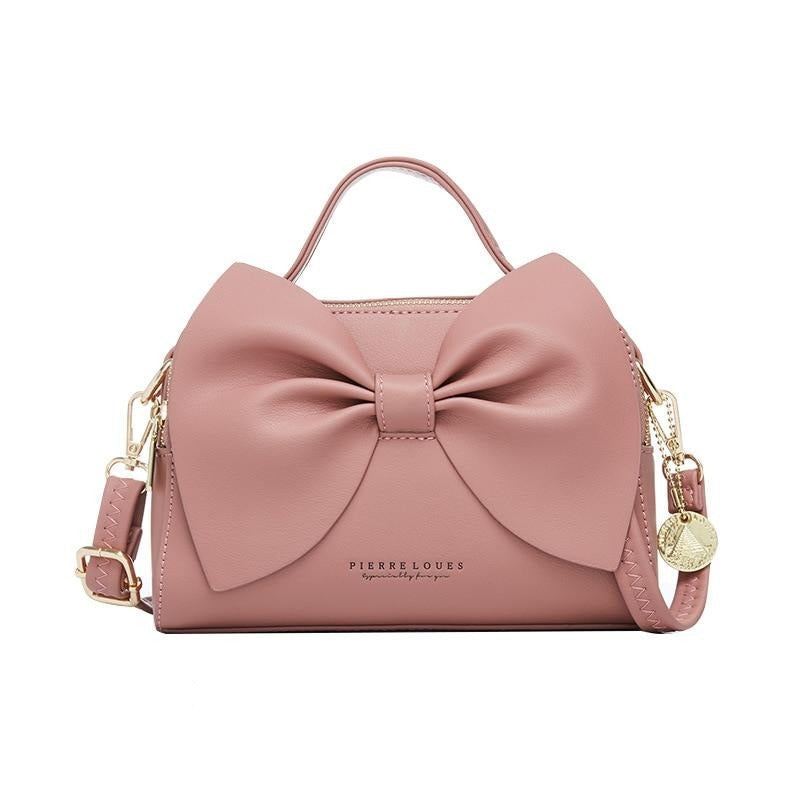 Mini Sac à Main 1/6 En Cuir PU Avec Nœud Papillon – Accessoire Pour Poupées BJD, Figurines, Maison De Poupée – Rose